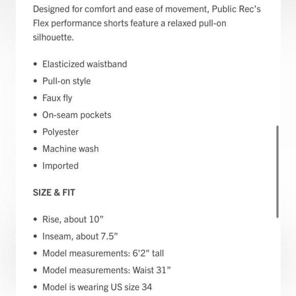 Public Rec Flex Pull-On 7" Shorts in Navy Size 34 - Picture 11 of 12